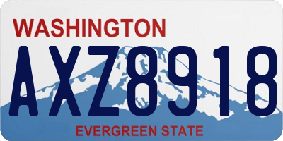 WA license plate AXZ8918