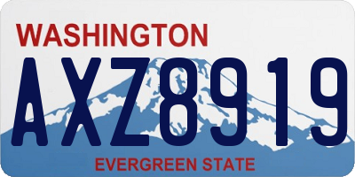 WA license plate AXZ8919