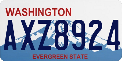 WA license plate AXZ8924