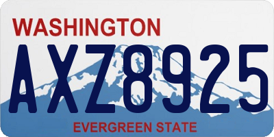 WA license plate AXZ8925