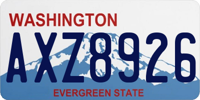 WA license plate AXZ8926