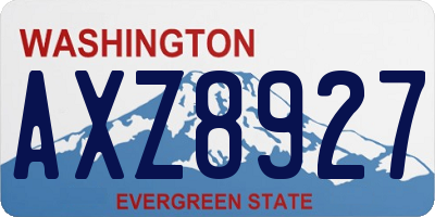 WA license plate AXZ8927