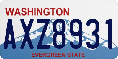 WA license plate AXZ8931