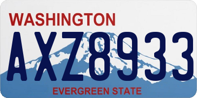 WA license plate AXZ8933