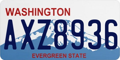 WA license plate AXZ8936