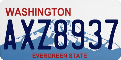 WA license plate AXZ8937