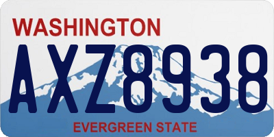 WA license plate AXZ8938
