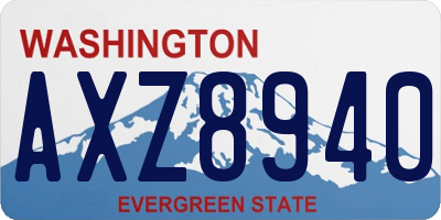WA license plate AXZ8940
