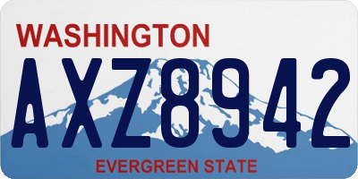 WA license plate AXZ8942