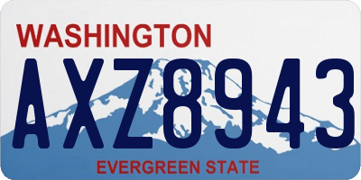 WA license plate AXZ8943