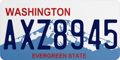 WA license plate AXZ8945