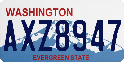 WA license plate AXZ8947