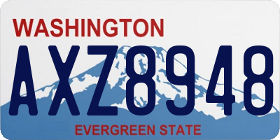 WA license plate AXZ8948