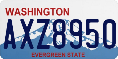 WA license plate AXZ8950