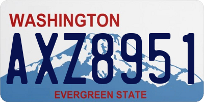 WA license plate AXZ8951