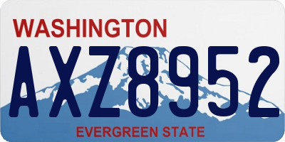 WA license plate AXZ8952