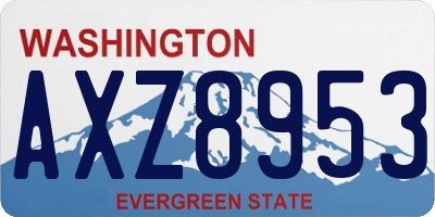 WA license plate AXZ8953