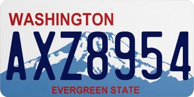 WA license plate AXZ8954
