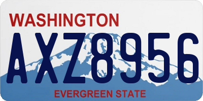 WA license plate AXZ8956
