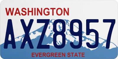 WA license plate AXZ8957