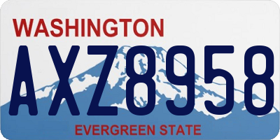 WA license plate AXZ8958