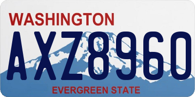 WA license plate AXZ8960