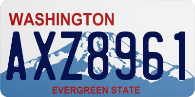 WA license plate AXZ8961