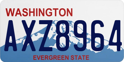 WA license plate AXZ8964