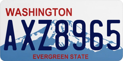 WA license plate AXZ8965