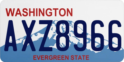 WA license plate AXZ8966