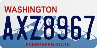 WA license plate AXZ8967