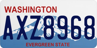 WA license plate AXZ8968