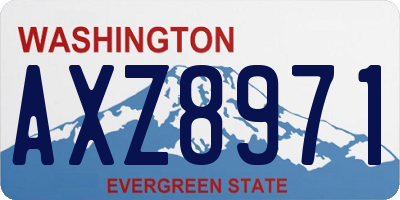 WA license plate AXZ8971