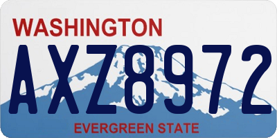 WA license plate AXZ8972