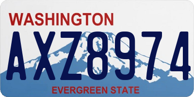 WA license plate AXZ8974