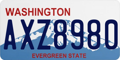 WA license plate AXZ8980
