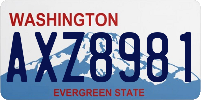 WA license plate AXZ8981