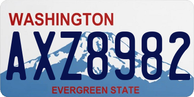 WA license plate AXZ8982