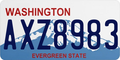 WA license plate AXZ8983