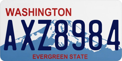 WA license plate AXZ8984