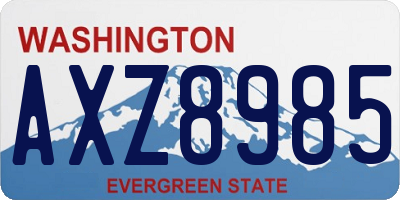 WA license plate AXZ8985
