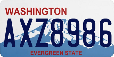 WA license plate AXZ8986