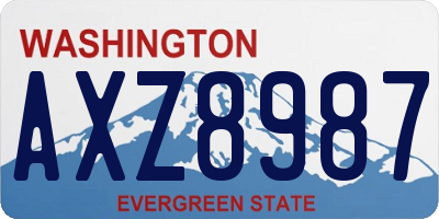 WA license plate AXZ8987