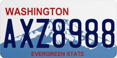 WA license plate AXZ8988