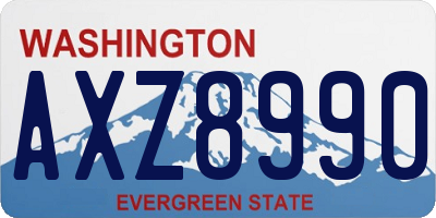 WA license plate AXZ8990