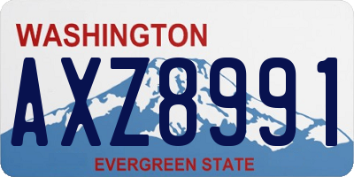 WA license plate AXZ8991