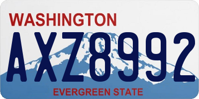 WA license plate AXZ8992