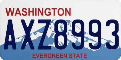 WA license plate AXZ8993