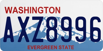 WA license plate AXZ8996