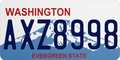 WA license plate AXZ8998